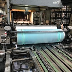 SOLD!CRABTREE PRINTING LINE 1200 WITH COATER INLINE BRAND RATCLIFF